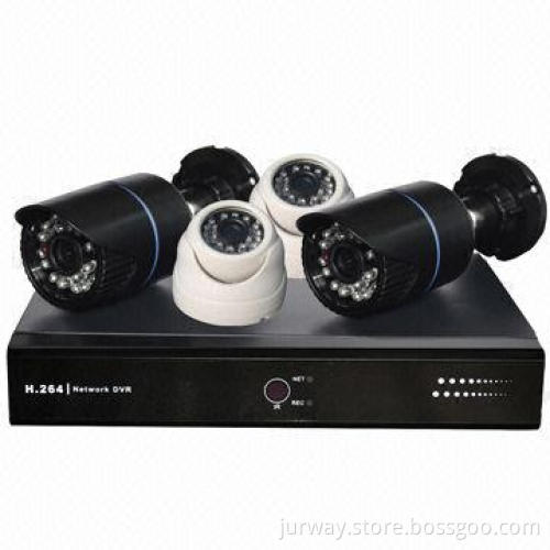 DVR Kits, Includes 1pc 4CH HDMI P2P DVR and 4pcs Cameras, 1/3 HDIS 800TVL, 3.6mm lens, 24pcs IR-LED